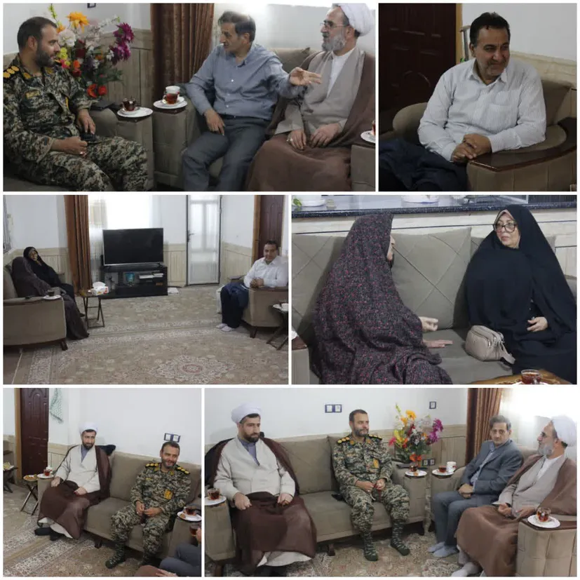دیدار فرمانده سپاه بندرگز و امام جمعه با خانواده شهید سردار فرجی
