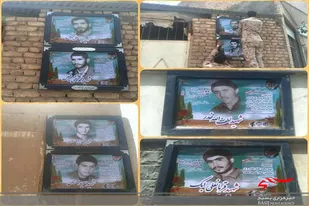 درخشش تمثال شهدا بر سر کوچه های سرخه