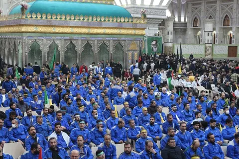 اجتماع بزرگ جامعه کارگری و کارفرمایی در مسیر مکتب حاج قاسم