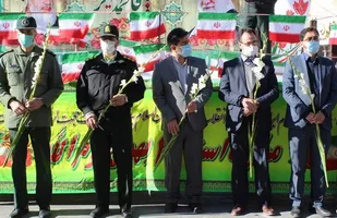 گلباران تمثال حضرت امام خميني(ره) و کاروان خودرویی در گلپايگان