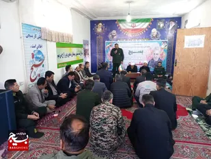 دیدار  کارکنان ناحیه مقاومت  و بسیجیان با امام جمعه شهر آشخانه به مناسبت هفته بسیج