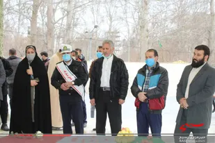 مزار شهداء گمنام شهرک پیام و ماهدشت گلباران و عطرافشانی شد
