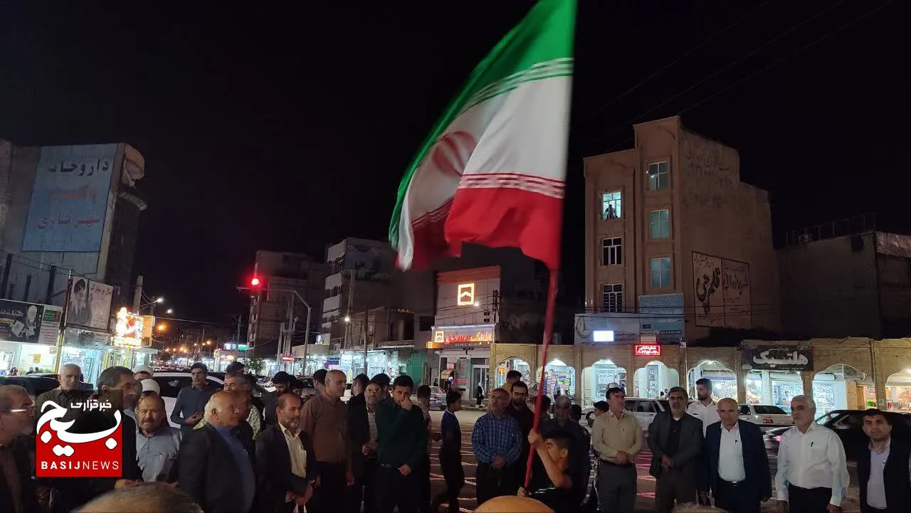 مردم شهرستان باغملک در حمایت از حمله پهپادی ایران به اسرائیل تجمع کردند