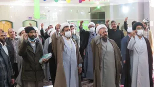 تجمع طلاب خمینی شهری در محکومیت اقدام غیرقانونی و وحشیانه آل سعود خائن+تصاویر