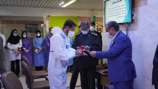 تجلیل استاندار قزوین از کارکنان و خدمات بهداری سپاه استان قزوین در بیمارستان رحیمیان الوند