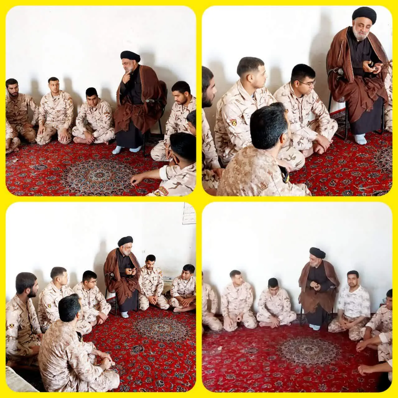 مسئول حوزه نمایندگی ولی فقیه سپاه خرمشهر در مرز شلمچه  در جمع سربازان