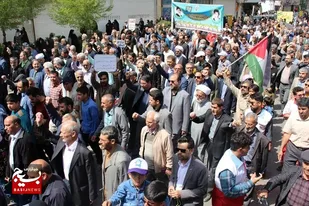 جوش و خروش مردم نیشابور در راهپیمایی روز جهانی قدس از نگاه دوربین
