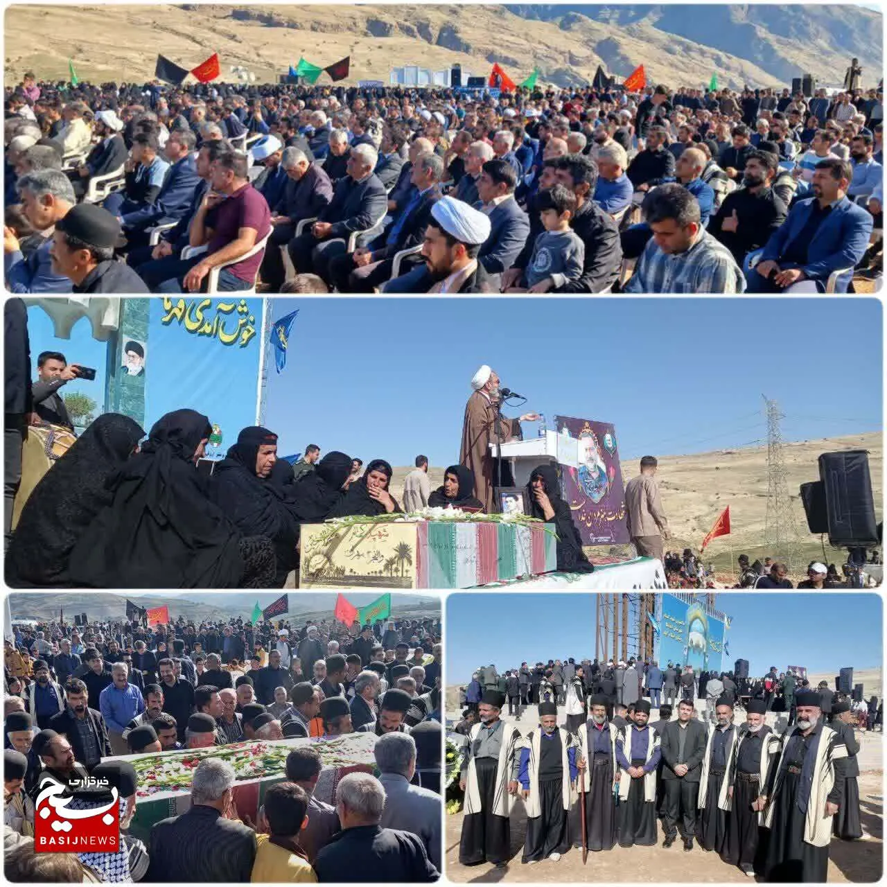 تشییع پیکر مطهر شهید گمنام در شهرستان اندیکا ( روستای اسلام آباد ) برگزار شد