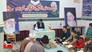 طنین آیات وحی در تربت‌جام به یاد شهید سلیمانی در قاب دوربین بسیج