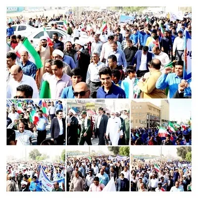 حضور باشکوه مردم بندرخمیر در‌ راهپیمایی ۱۳ آبان