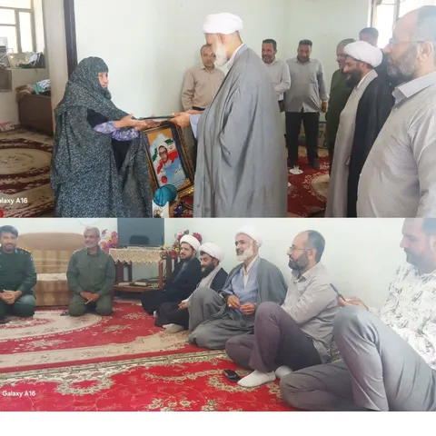 دیدار و سرکشی مسئولان نمایندگی ولی فقیه در سپاه از خانواده شهید صادقی روستای بهمنی شهرستان میناب