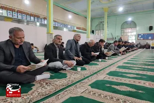 مراسم قرآن&zwnj;خوانی و عزاداری شهید آیت الله رئیسی در مسجد جامع ماماهان