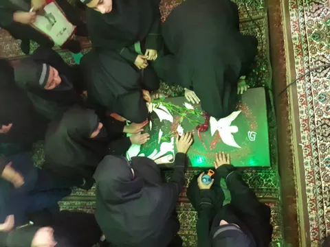 تجدید میثاق دانش‌آموزان مدرسه شهید بینائی با شهدا