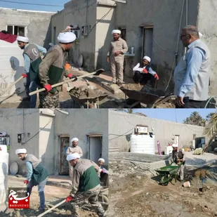 خدمت&zwnj;رسانی گروه جهادی بسیجیان طلاب شهرستان سیریک در مناطق سیل&zwnj;زده