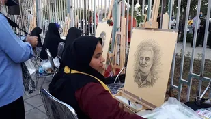 اجرای نقاشی زنده با حضور هنرمندان شهرستان ری