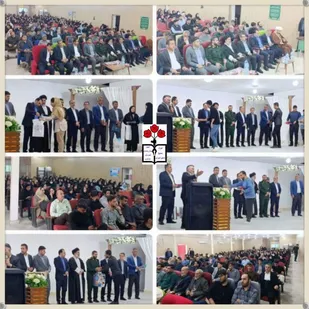 تجلیل از دانش آموزان بسیجی دختر وپسر پذیرفته شده در کنکور در آغاجاری