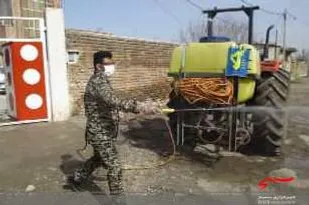 ضدعفونی معابر و روستاهای بخش زرین&zwnj;دشت توسط بسیجیان