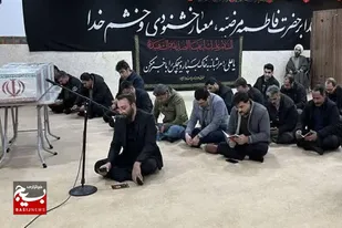 برگزاری مراسم سوگواری ایام فاطمیه با حضور شهید گمنام در تالار قرآن همدان
