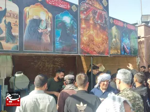 خدمت به زائرین ابا عبدالله الحسین (ع)  در آغاجاری