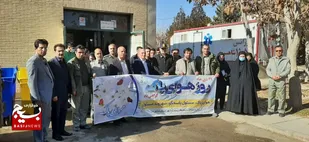 بازدید جمعی از مسئولین ستاد هفته هوای پاک شاهرود از بیمارستان امام حسین (ع)