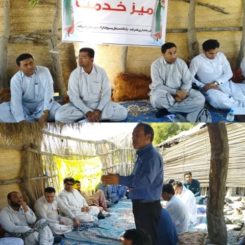 برگزاری میز خدمت جهادی در روستای عشایری لگوربیت شهرستان قصرقند