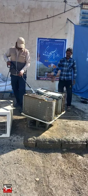 شستشوی کولر گازی های سطح شهر و روستاها توسط گروه های جهادی  شهرستان فاریاب