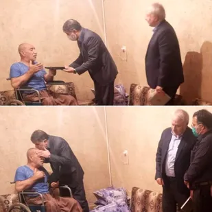 دیدار فرمانده سپاه استان با جانباز سرافراز "رضا رئیسی"