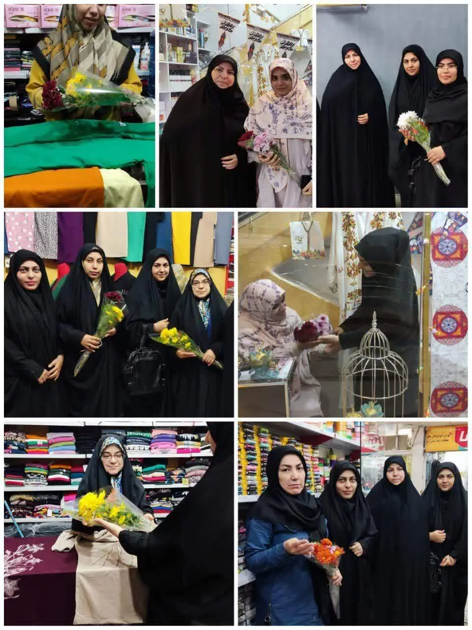 اهدا شاخه گل به بانوان محجبه در شوش
