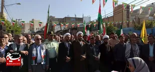 گزارش تصویری از حضور پر شور مردم ولایی شهرستان باغملک در حمایت از مردم مظلوم فلسطین