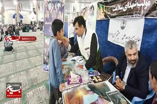 برپایی میز خدمت جهادی و ایستگاه سلامت در مصلی زاهدان