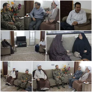 دیدار فرمانده سپاه بندرگز و امام جمعه با خانواده شهید سردار فرجی