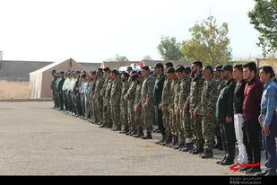 صبحگاه مشترک رزمایش محمد رسول الله کیار