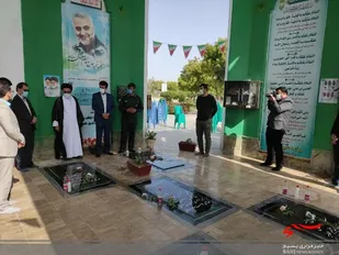 غبارروبی و تجدید پیمان با شهدا در گلزار شهدای گمنام عالیشهر