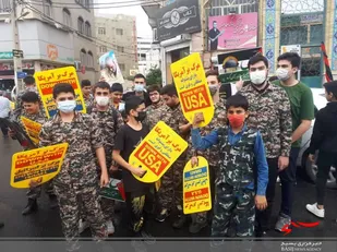 راهپیمایی روز جهانی قدس با حضورجوانان و نوجوانان بسیجی در کرج برگزار شد