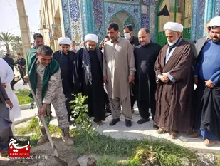 کاشت نهال به مناسبت روز درختکاری در سراوان با حضور مسئولین در شهرستان سراوان