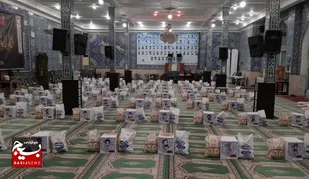 رزمایش احسان وهمدلی با توزیع ۹۶۰۰ بسته کمک مومنانه در خوزستان+فیلم
