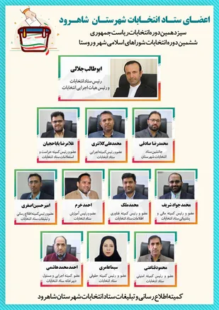انتصاب روسای کمیته&zwnj;ها و اعضای ستاد انتخابات شهرستان شاهرود