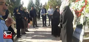 گلباران مزار شهیدان مدافع سلامت توسط بسیجیان