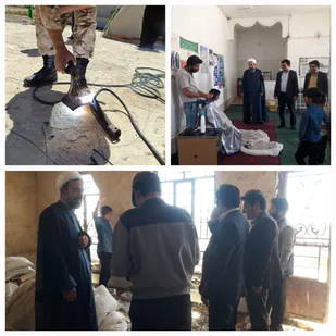 اردوی جهادی بسیجیان شهر سه قلعه در راستای خدمت رسانی به مردم روستای قاسم آباد