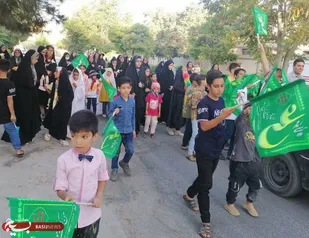 کاروان غدیر در شهر امیر آباد شهرستان نجف آباد به صورت نمادین به حرکت در آمدند