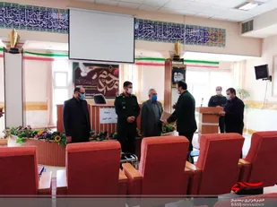 مراسم تکریم و معارفه فرمانده بسیج دانش آموزی سپاه ناحیه شهرستان نظرآباد برگزار شد