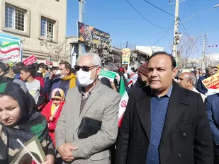 حماسه حضور اساتید بسیجی دانشگاه های استان در راهپیمایی ۲۲ بهمن