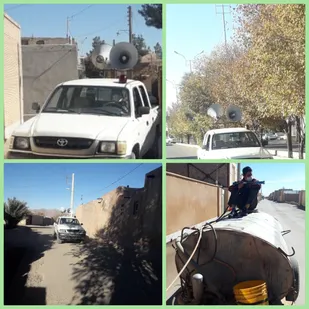 شروع عملیات ضدعفونی محلات، اماکن عمومی و پر تردد توسط&nbsp;بسیجیان کبوترخان شهرستان رفسنجان / تصاویر