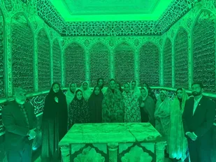 حضور تیم ملی بسکتبال بانوان در آستان امامزاده صالح + تصاویر