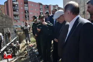 بازدید وزیر کشور از پروژه مخزن بتن مسلح ۱۰هزار مکعبی ذخیره آب شرب در همدان
