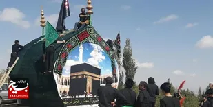 آیین نخل&zwnj;گردانی تاسوعا و عاشورای حسینی شهر کدکن  تربت حیدریه با قدمتی ۲۵۰ ساله + عکس
