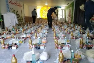 توزیع ۲۰ بسته غذایی در محله کم برخوردار شهرستان شیروان