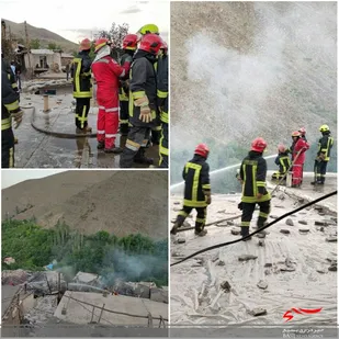 ۱۵ واحد مسکونی در بافت قدیم روستای زشک از توابع شهر شاندیز طعمه حریق شد