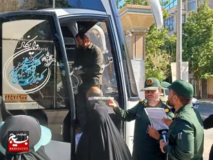 بدرقه زائران حرم مطهر امام خمینی  و راهیان نور از طرقبه شاندیز+عکس