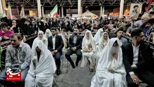 عقد ۱۶ زوج در بندرماهشهر؛ پیوندی به نام عشق و ایستادگی